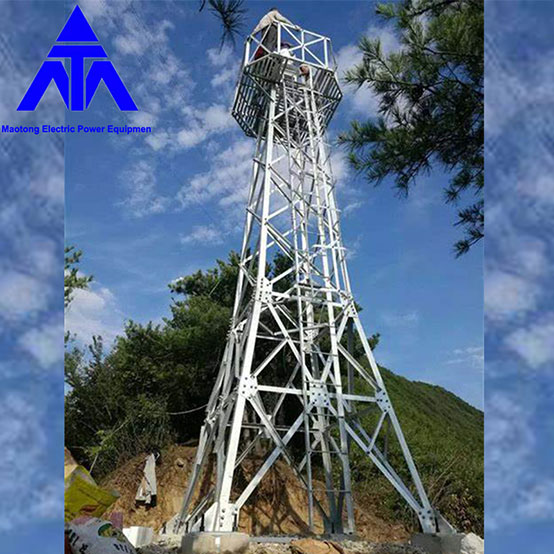 Angle Steel Lattice Monitoring Tower 10-50m Lookout ကင်းမျှော်စင်